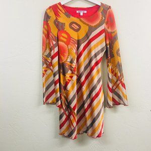 Vintage NicoLa Retro Bell Sleeve Midi Dress S